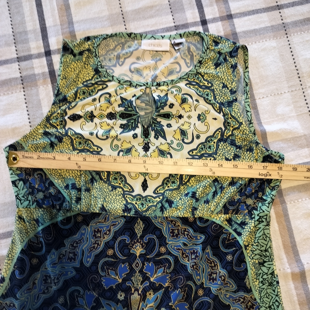 Chicos Mediterranean Waves Maxi Dress Size‎ 1 (US8) Boho Resort Chic Vacation - Picture 7 of 10